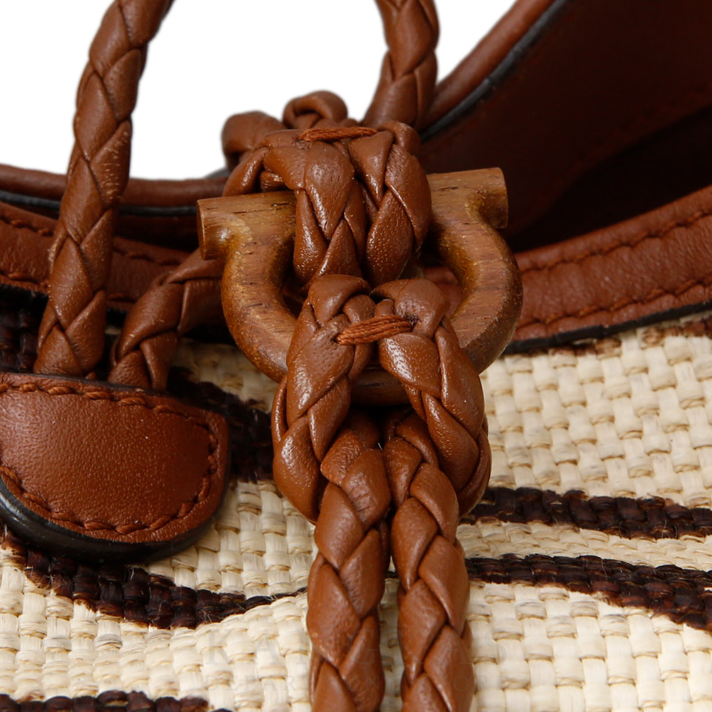 FERRAGAMO(USED)페레가모 시즌 우드 라탄 쇼퍼백